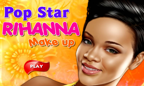 Maquiagem na pop star Rihanna